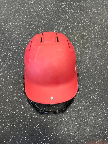 Used Adidas HELMET Batting Helmet w/Mask Red MD 11849-S000031887