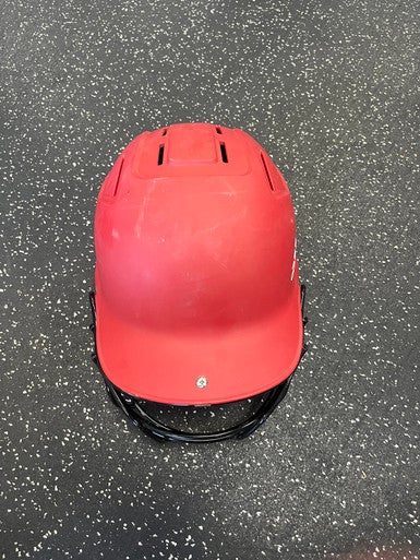 Used Adidas HELMET Batting Helmet w/Mask Red MD 11849-S000031887