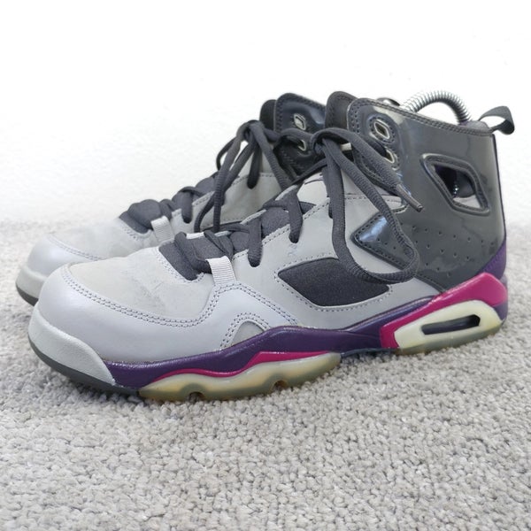 Jordan Flight Club 91 Basketball Shoes Size 6.5Y Gray Purple Sneakers 555472-028