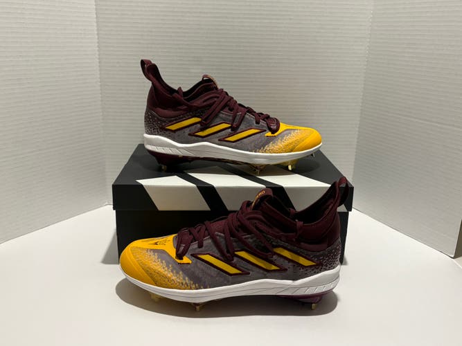 Adidas Men’s Adizero Afterburner ‘Arizona Sun Devils’ Metal Baseball Cleats IF1684 size 8