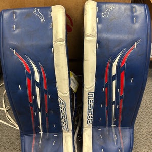 32" + 2" PASSAU Blue Senior Goalie Leg Pads custom made in canada blue senior adult SR goal