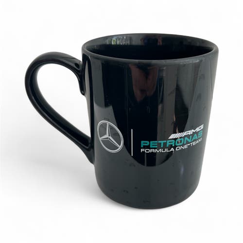 Mercedes AMG Petronas Coffee Mug F1 Formula One Racing Black 8oz - 10oz nWOT
