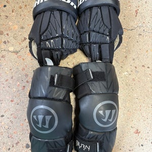 Black Warrior Burn Next Lacrosse Gloves (JR-S) + Elbow Pads (YT-L) (Used)