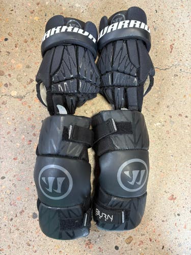 Black Warrior Burn Next Lacrosse Gloves (JR-S) + Elbow Pads (YT-L) (Used)