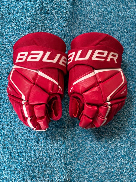 Red Senior Bauer Vapor 3X Gloves 12" (Used)
