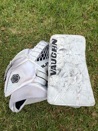White Junior Vaughn SLR4 Goalie Glove & Blocker Set Regular