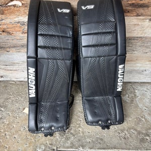 Black 31" + 2" Senior Vaughn Velocity V9 Goalie Leg Pads