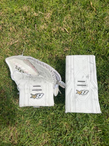 White Junior Brian's Optik X3 Goalie Glove & Blocker Regular
