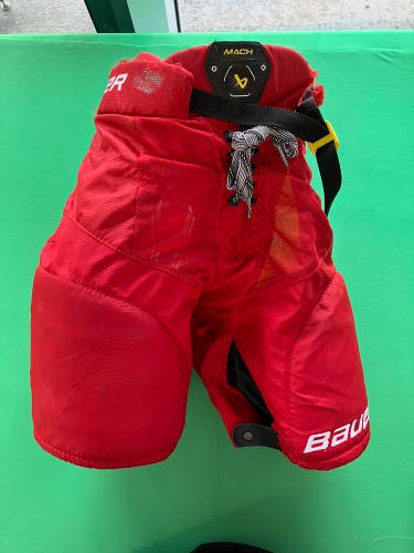 Red Youth Large Bauer Supreme Mach Hockey Pants (Used)