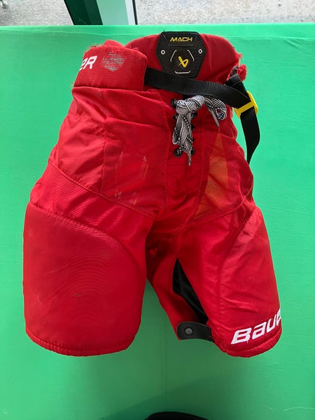 Red Youth Large Bauer Supreme Mach Hockey Pants (Used)