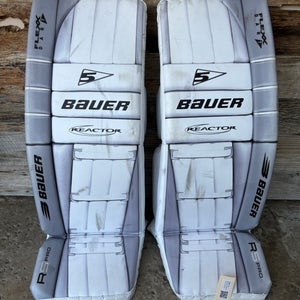 White 34" Senior Bauer Reactor R5 Pro Goalie Leg Pads