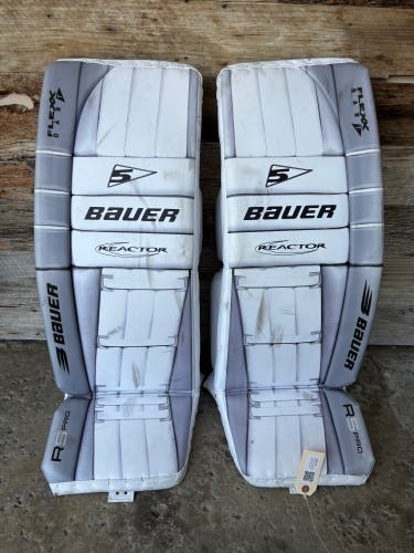 White 34" Senior Bauer Reactor R5 Pro Goalie Leg Pads