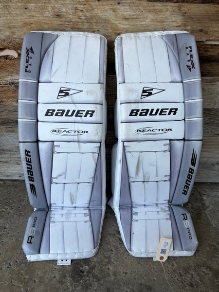 White 34" Senior Bauer Reactor R5 Pro Goalie Leg Pads