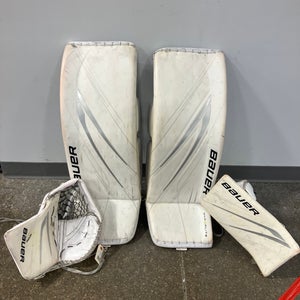 White 34" Senior Bauer Hyperlite 2 Goalie Full Set Regular (Used)