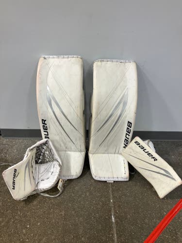 White 34" Senior Bauer Hyperlite 2 Goalie Full Set Regular (Used)