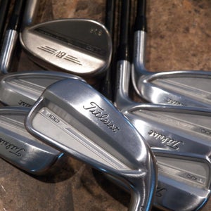 RIGHT HAND 2023 TITLEIST T100 FORGED IRON SET 5-PW + SM10 50* GRAPHITE KBS REG