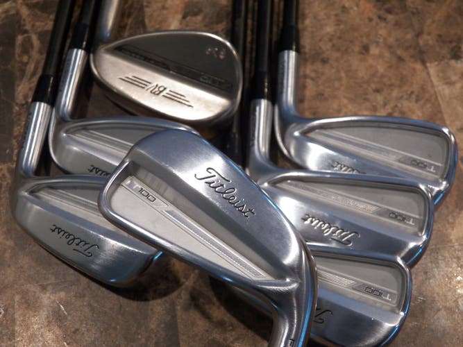 RIGHT HAND 2023 TITLEIST T100 FORGED IRON SET 5-PW + SM10 50* GRAPHITE KBS REG