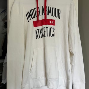 White Men's Large Under Armour Sweatshirt (Used)