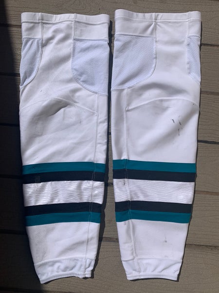 San Jose Sharks NHL Pro Stock Large Game Worn Socks White Away *Price is Firm - Read Description*