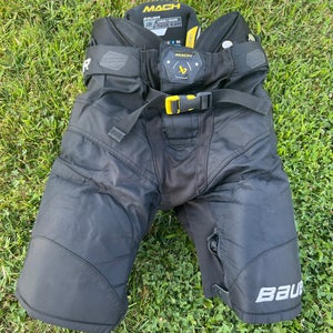 Black Junior Large Bauer Supreme Mach Hockey Pants