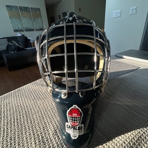 Victory Goal Mask V6 Navy Senior Medium Hecc Certified