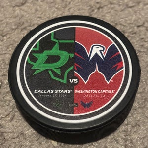 Dallas Stars vs Washington Capitals NHL Match Up Hockey Puck 1/27/2024