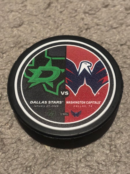 Dallas Stars vs Washington Capitals NHL Match Up Hockey Puck 1/27/2024