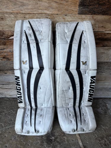 White 33" Senior Vaughn Velocity V6 Goalie Leg Pads