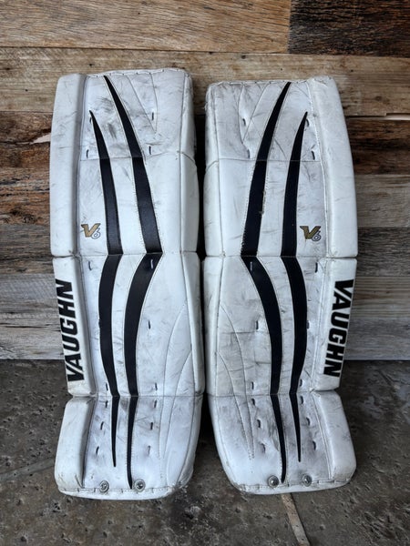 White 33" Senior Vaughn Velocity V6 Goalie Leg Pads
