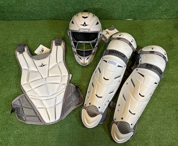New All Star AFX Fastpitch Catcher's Combo White (Large LG, Medium CP)