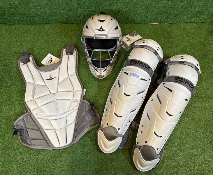 New All Star AFX Fastpitch Catcher's Combo White (Large LG, Medium CP)