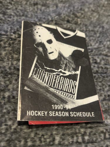 Winston Salem Thunderbirds ECHL Vintage Pocket Schedule 1990 1991