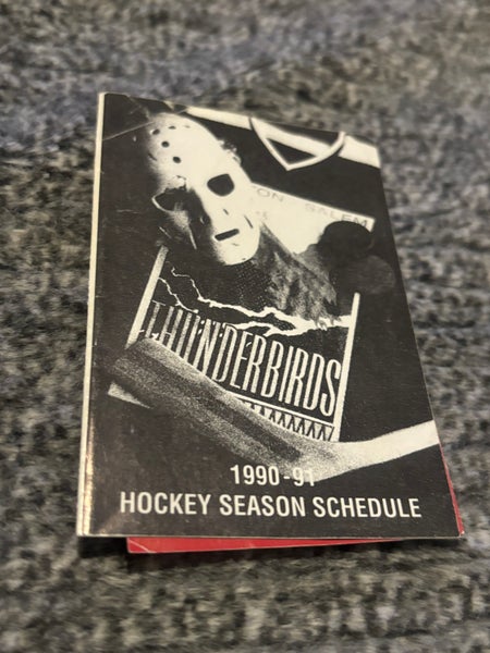 Winston Salem Thunderbirds ECHL Vintage Pocket Schedule 1990 1991