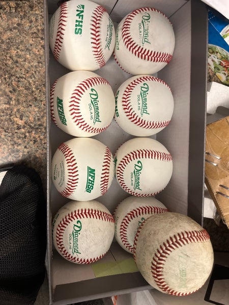 Lot of 9 Balls-7 Diamond DOL-A HS Baseballs(6BN, 1 lightly used) 2 DOL-1 Adult baseball. ( 1 BN,1 U)