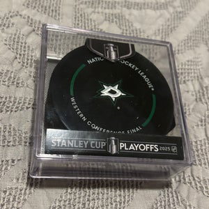 Dallas Stars 2025 NHL Western Conference Finals Game Puck with Case New