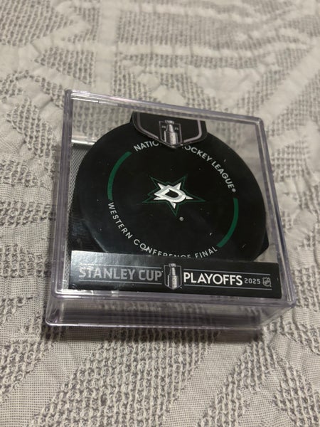 Dallas Stars 2025 NHL Western Conference Finals Game Puck with Case New