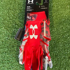 Red Adult XL Under Armour F8 LE “Freedom” Football Gloves (New)