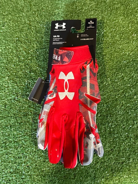 Red Adult XL Under Armour F8 LE “Freedom” Football Gloves (New)