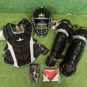 All Star S7 Elite Black Intermediate Catcher's Set (New)