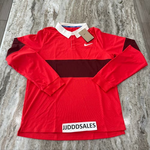 Nike Court Advantage Slam Light Crimson Long Sleeve Polo IB8141-696 Men’s Sz M 

New With Tags