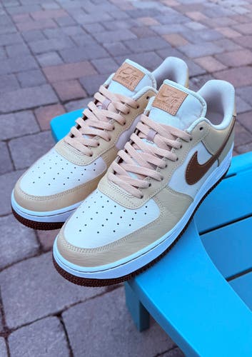 Men's Nike Air Force 1 Low '07 LV8 Pearl White Sesame Athletic Sneakers US Sz 12