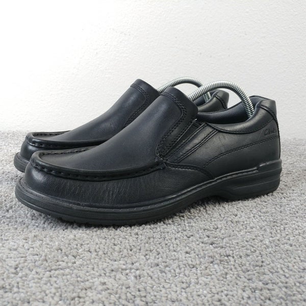 Clarks Keeler Step Loafers Mens Size 8 Shoes Slip On Black Comfort Shoe