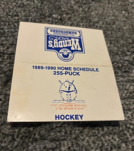 Nashville Knights ECHL Vintage Pocket Schedule 1989 1990