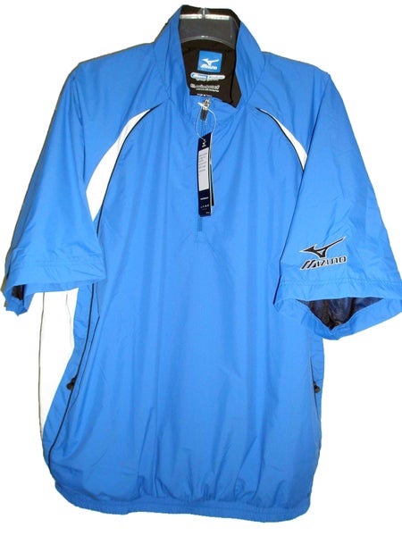 Mizuno Windlite Rain Top (Royal/White, Medium) 1/2 Sleeve Pullover New