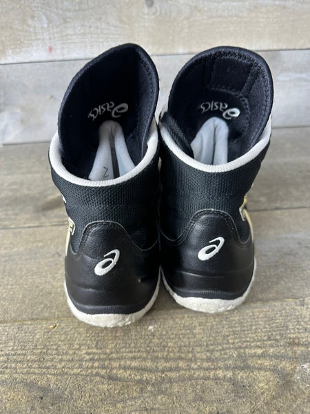 Asics Fuerte Wrestling Shoes Mens Size 13 Black White JY503  display picture 3