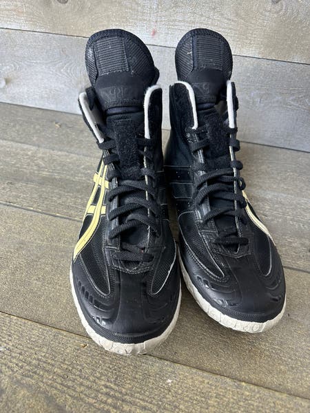 Asics Fuerte Wrestling Shoes Mens Size 13 Black White JY503  display picture 1