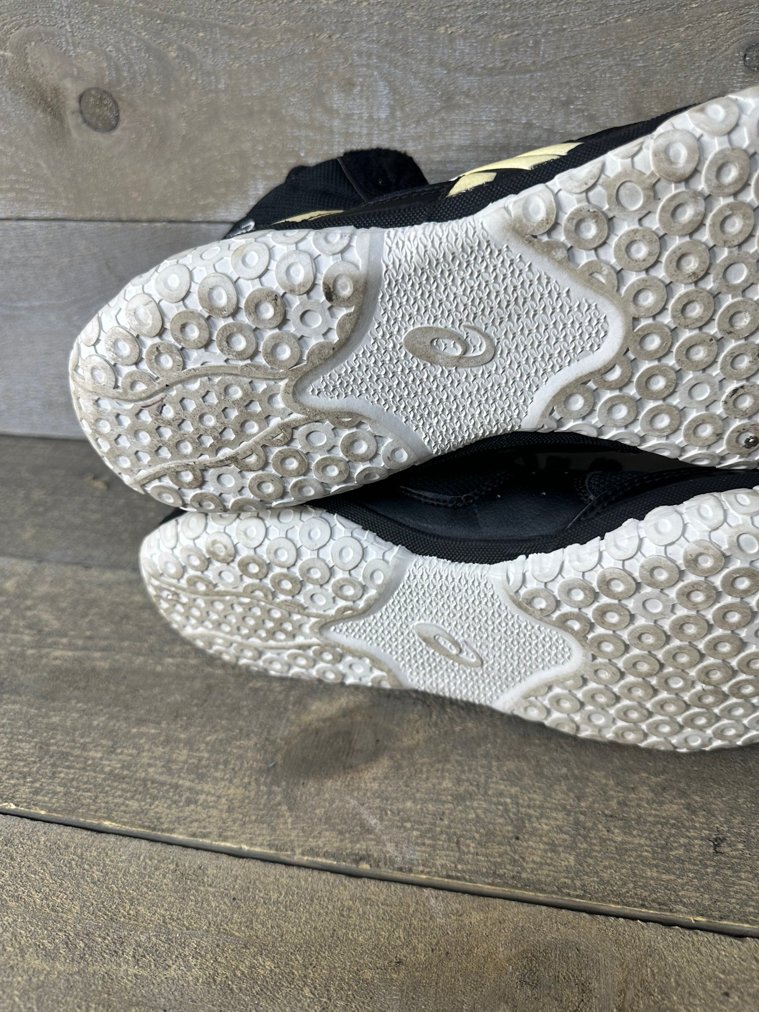 Asics Fuerte Wrestling Shoes Mens Size 13 Black White JY503