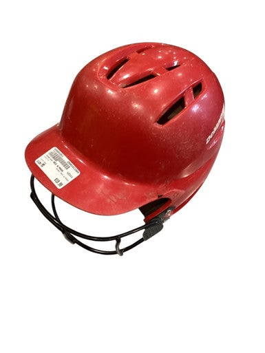 Used Demarini RED W/MASK Batting Helmet w/Mask Red MD 11884-S000052921