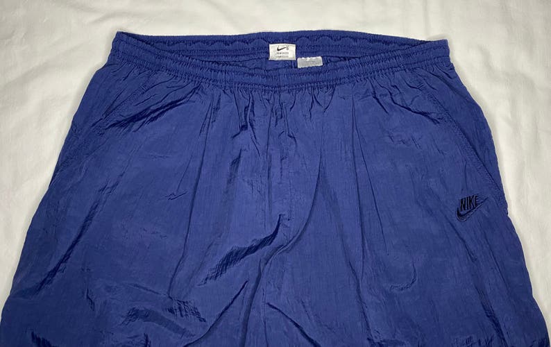 Vintage 90s NIKE Nylon Windbreaker Pants XL Polyester/Cotton Lined Ankle Zip