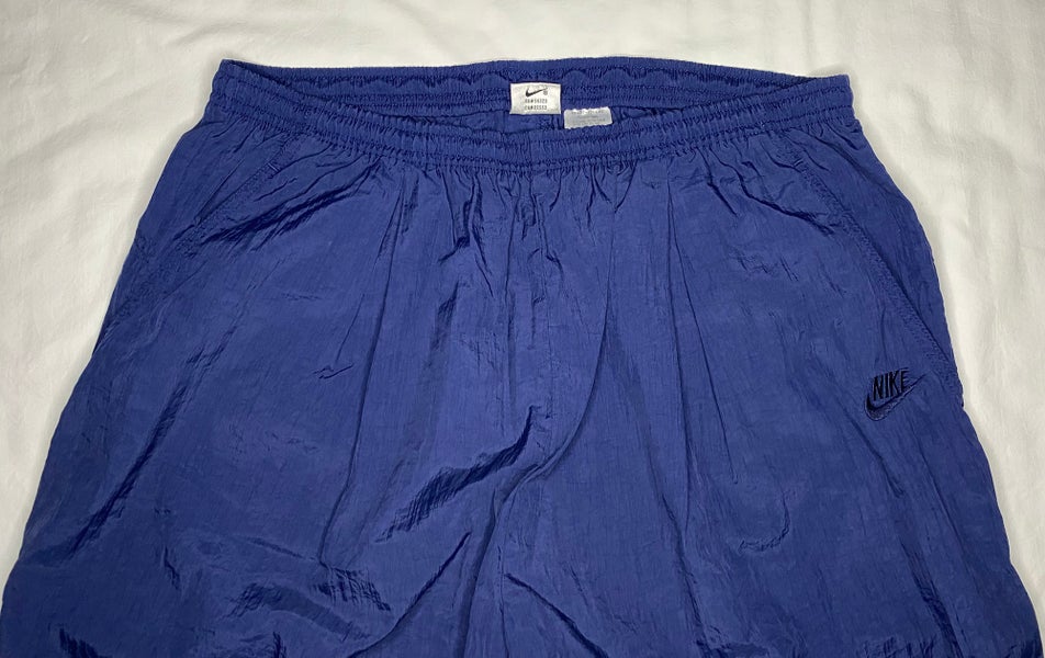 Vintage 90s NIKE Nylon Windbreaker Pants XL Polyester/Cotton Lined Ankle Zip